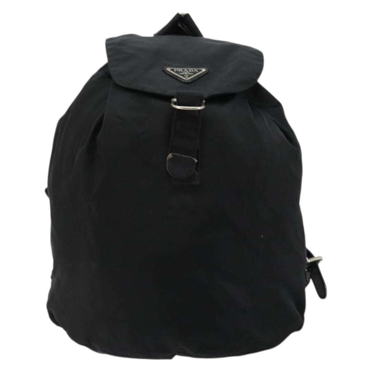 PRADA Backpack Nylon Silver Black Auth bs34742