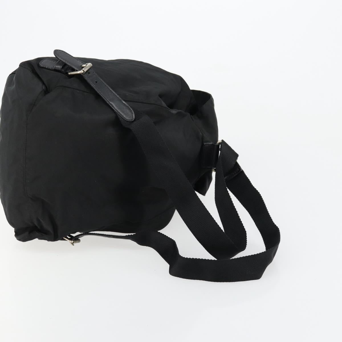 PRADA Backpack Nylon Silver Black Auth bs34742