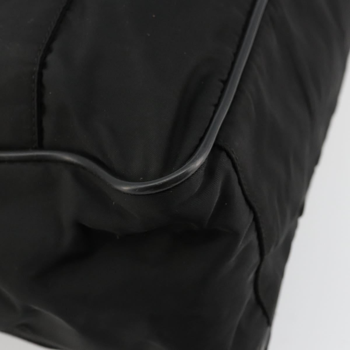 PRADA Hand Bag Nylon 2way Black Silver Auth bs34745
