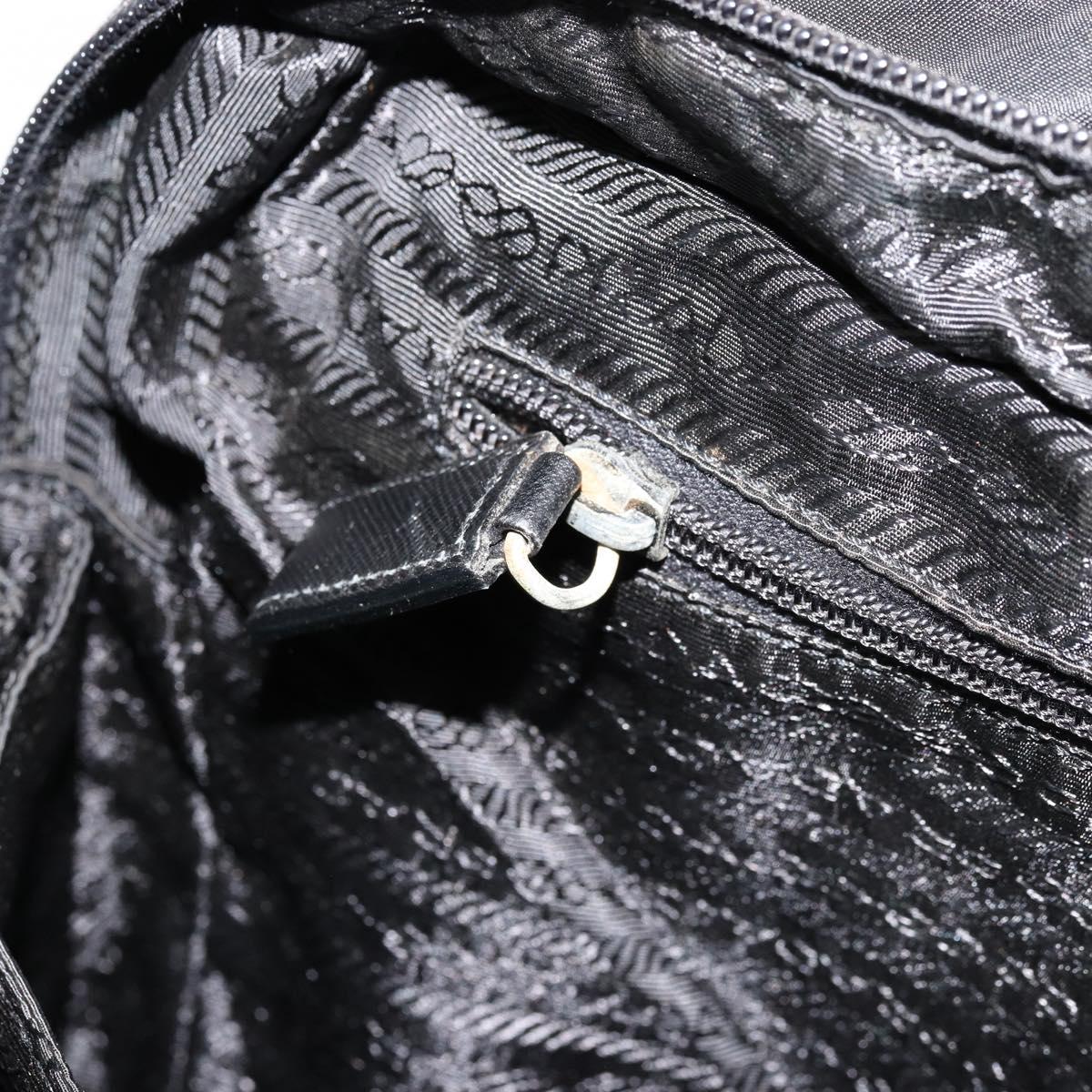 PRADA Hand Bag Nylon 2way Black Silver Auth bs34745