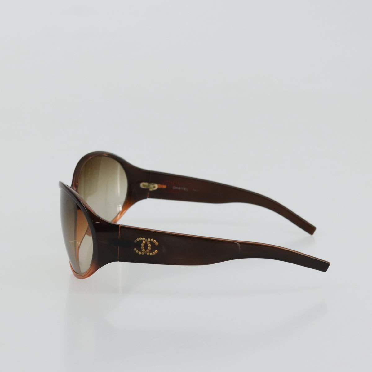CHANEL Sunglasses plastic Brown CC Auth bs34750