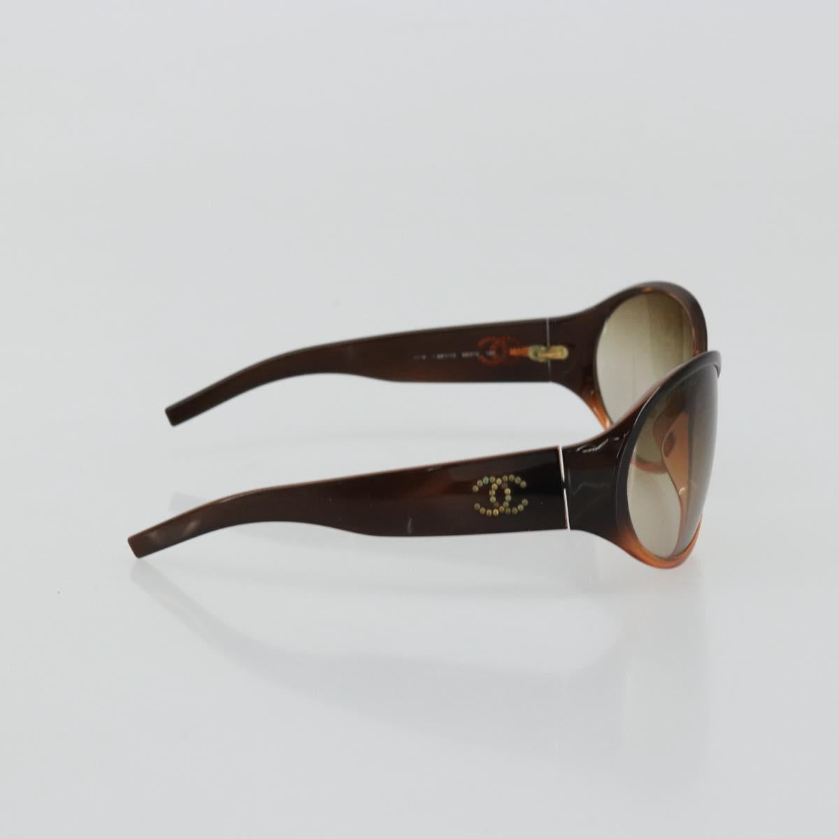 CHANEL Sunglasses plastic Brown CC Auth bs34750