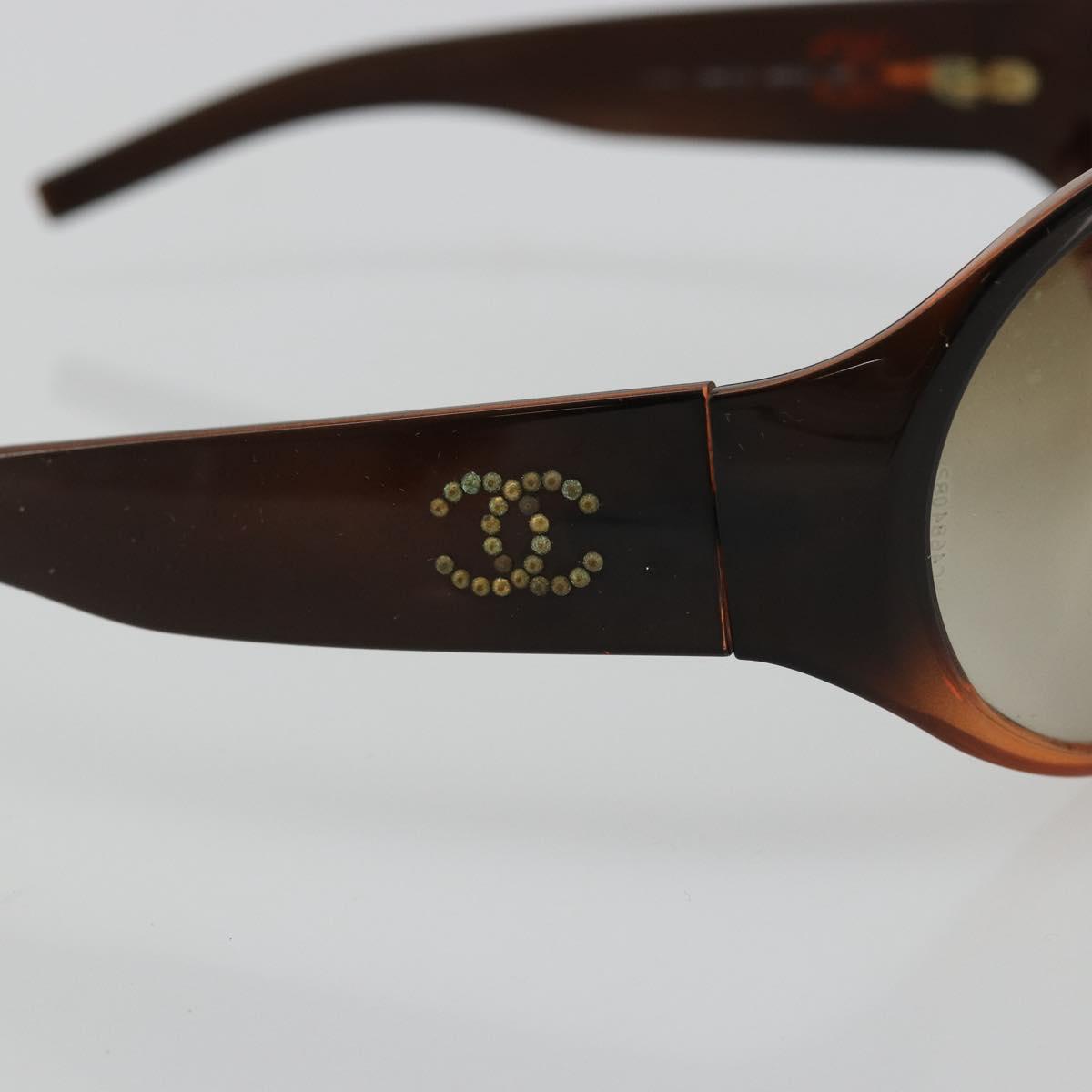 CHANEL Sunglasses plastic Brown CC Auth bs34750