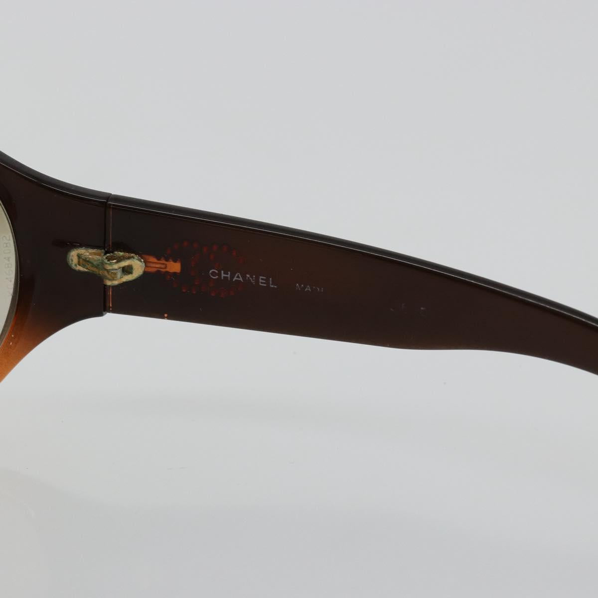 CHANEL Sunglasses plastic Brown CC Auth bs34750