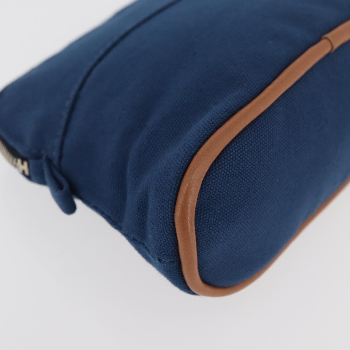 HERMES Bolide Pouch 15 cotton Blue Auth bs34759A
