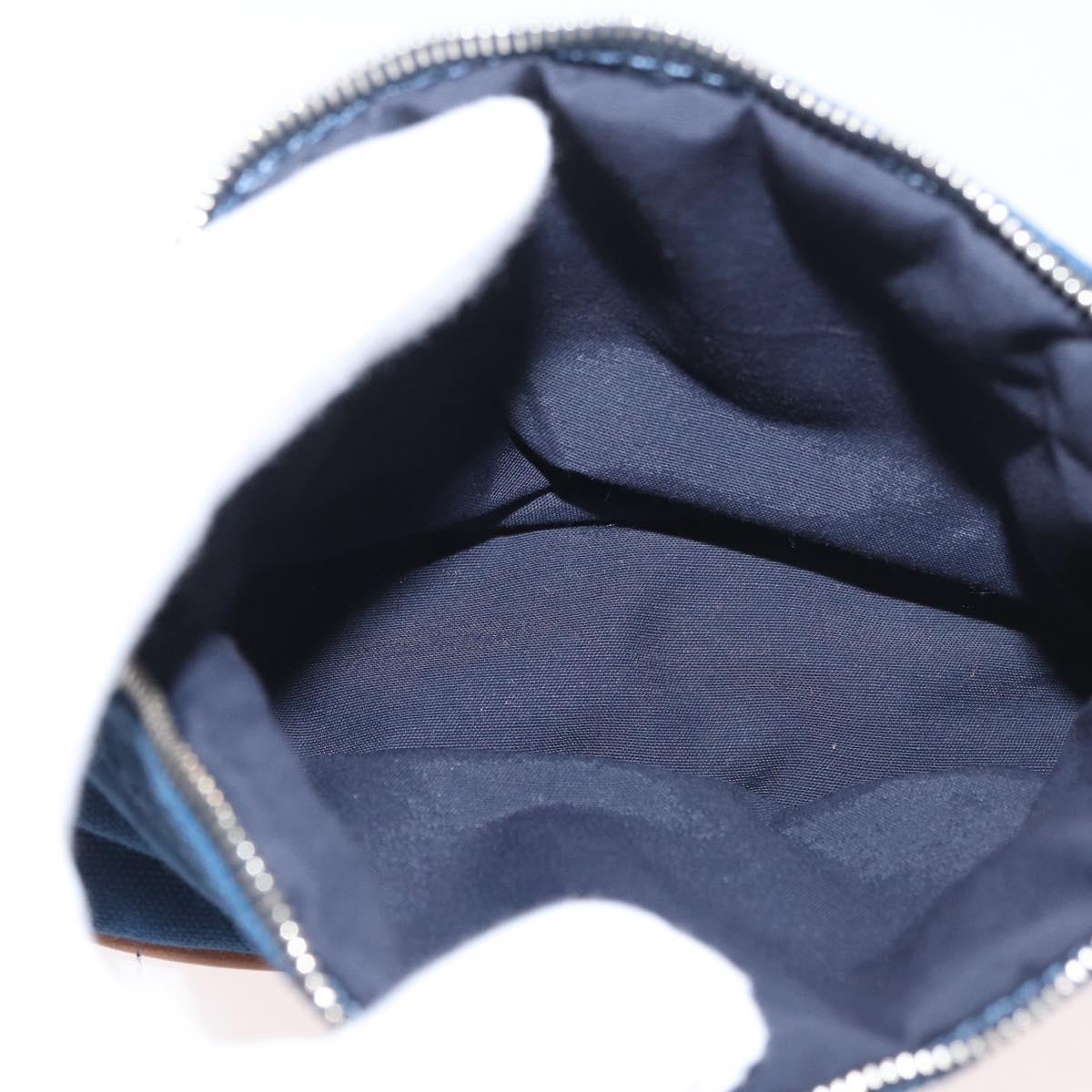 HERMES Bolide Pouch 15 cotton Blue Auth bs34759A