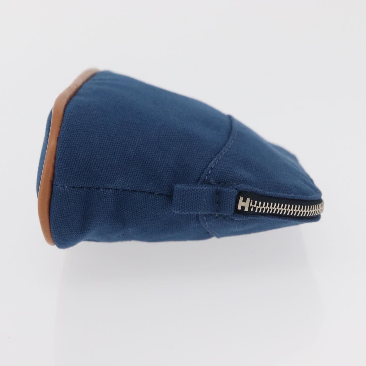 HERMES Bolide Pouch 15 cotton Blue Auth bs34759A