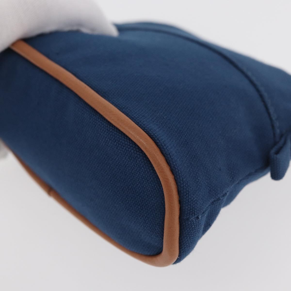 HERMES Bolide Pouch 15 cotton Blue Auth bs34759A