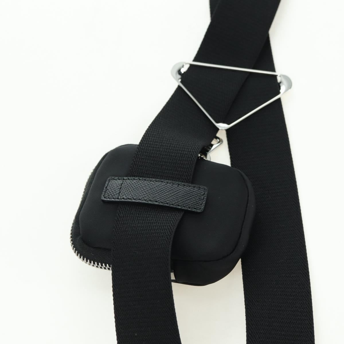 PRADA Suspenders & Pouch Nylon Black Silver Auth bs34760SM