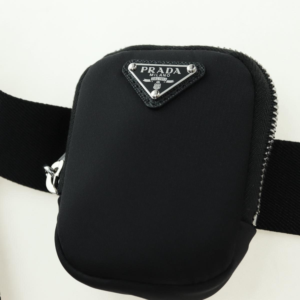 PRADA Suspenders & Pouch Nylon Black Silver Auth bs34760SM