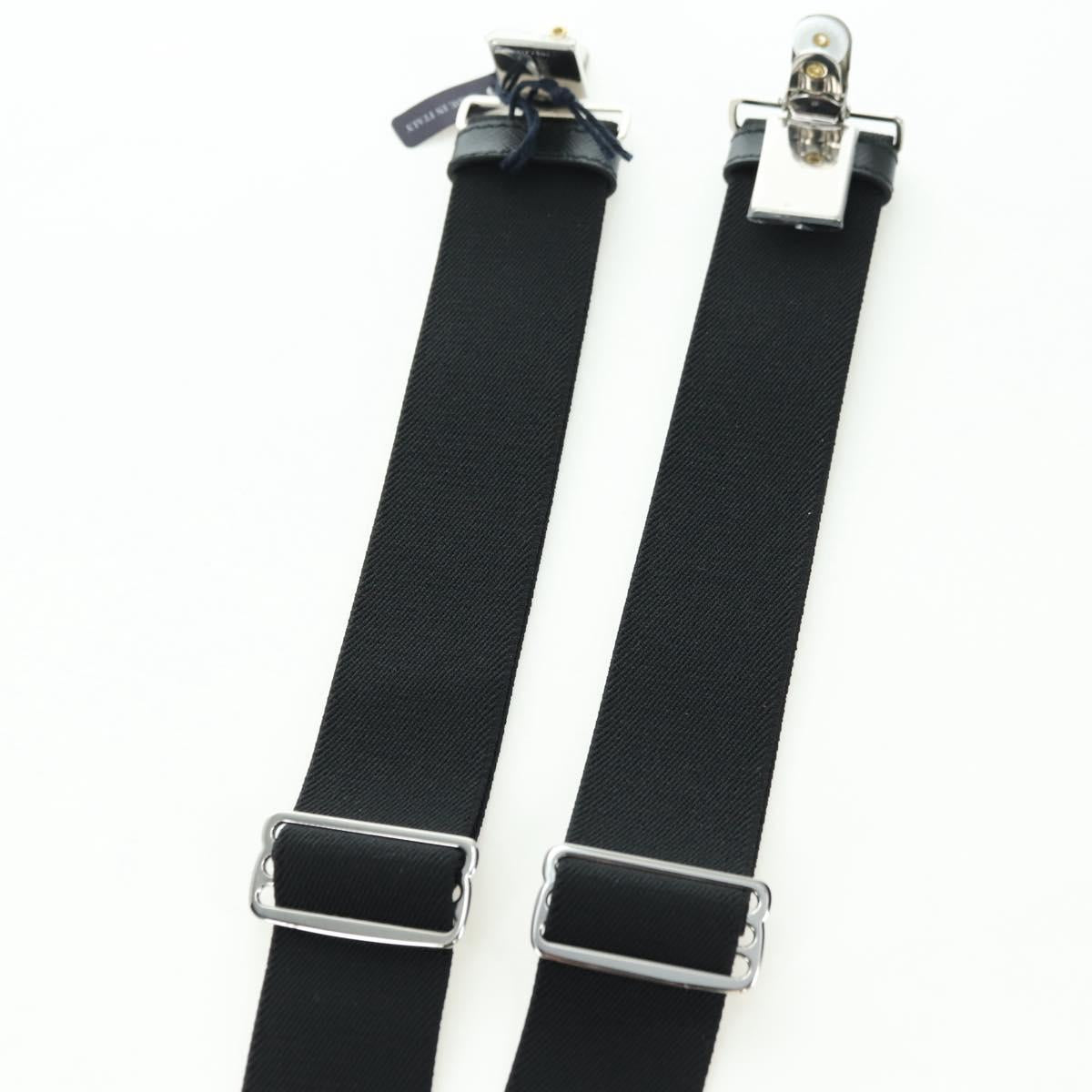 PRADA Suspenders & Pouch Nylon Black Silver Auth bs34760SM
