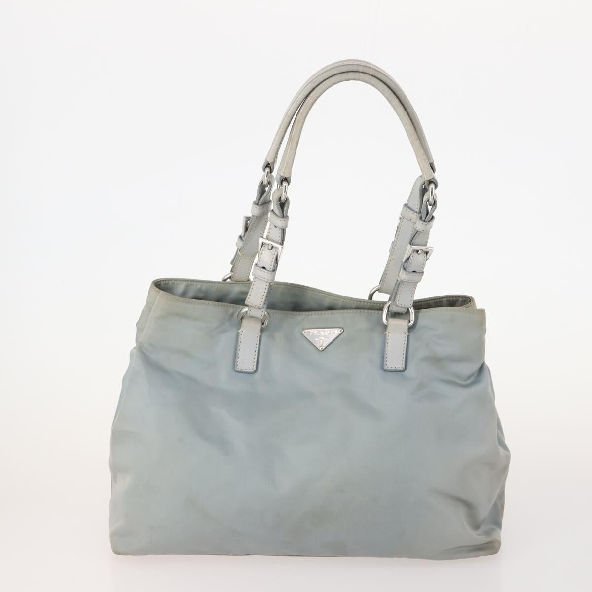 PRADA Hand Bag Nylon 4 Set White Khaki Light Blue Auth bs34766