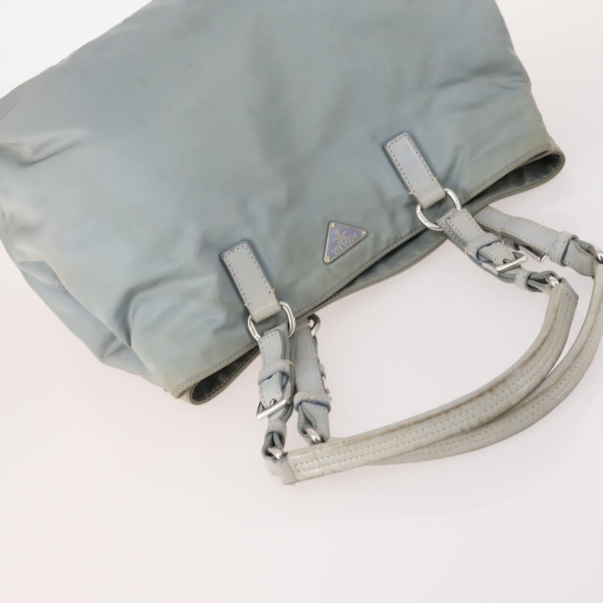 PRADA Hand Bag Nylon 4 Set White Khaki Light Blue Auth bs34766
