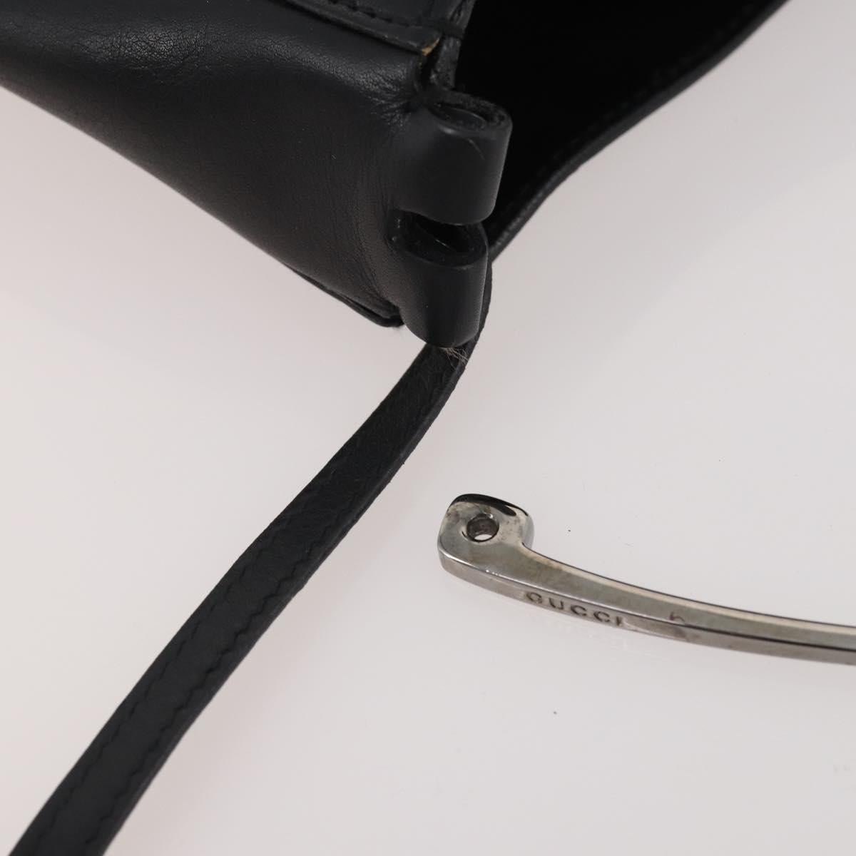 GUCCI Shoulder Bag Leather 2 Set Black Auth bs34768