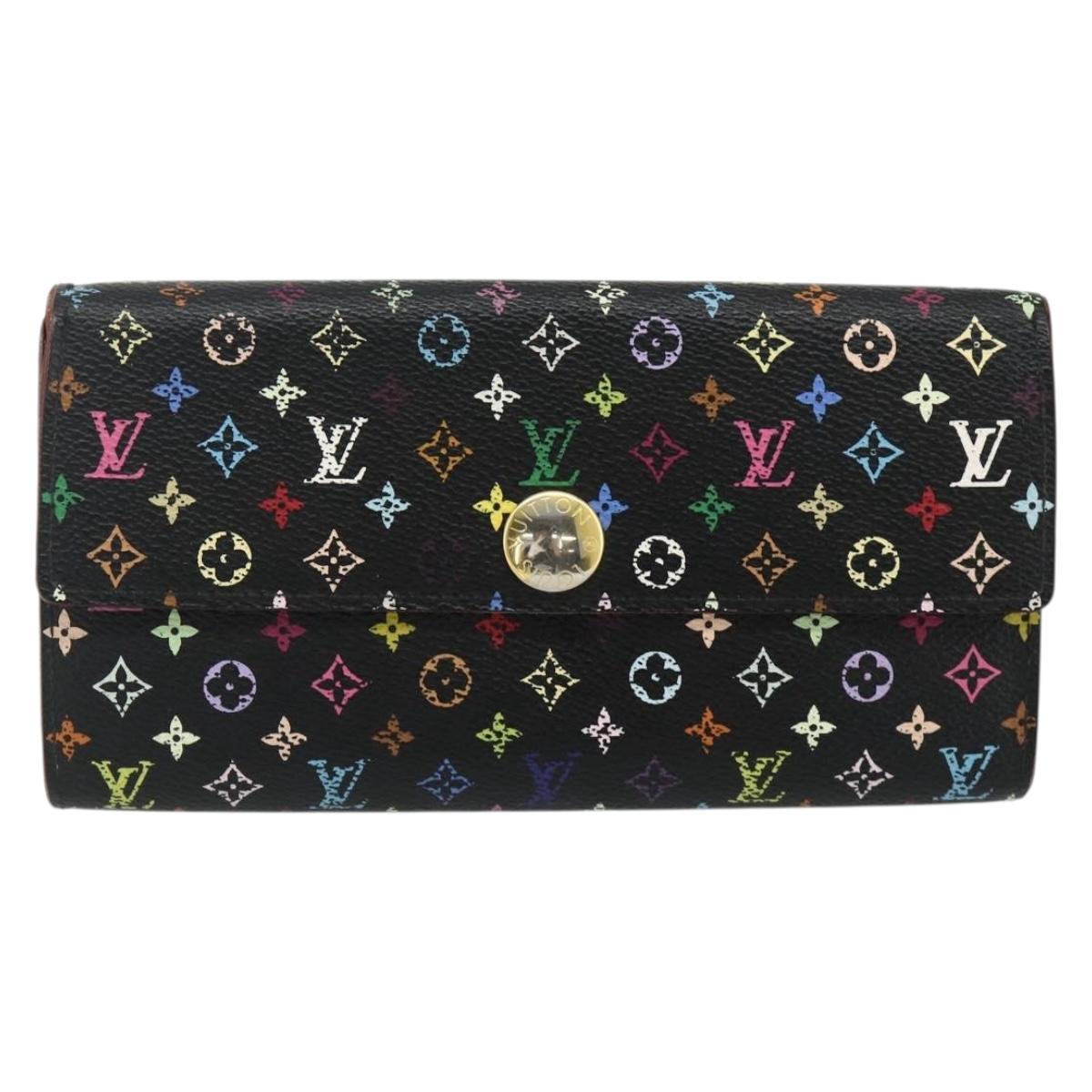 LOUIS VUITTON Multicolor Portefeuille Sarah 2 Set White Black Auth bs34773