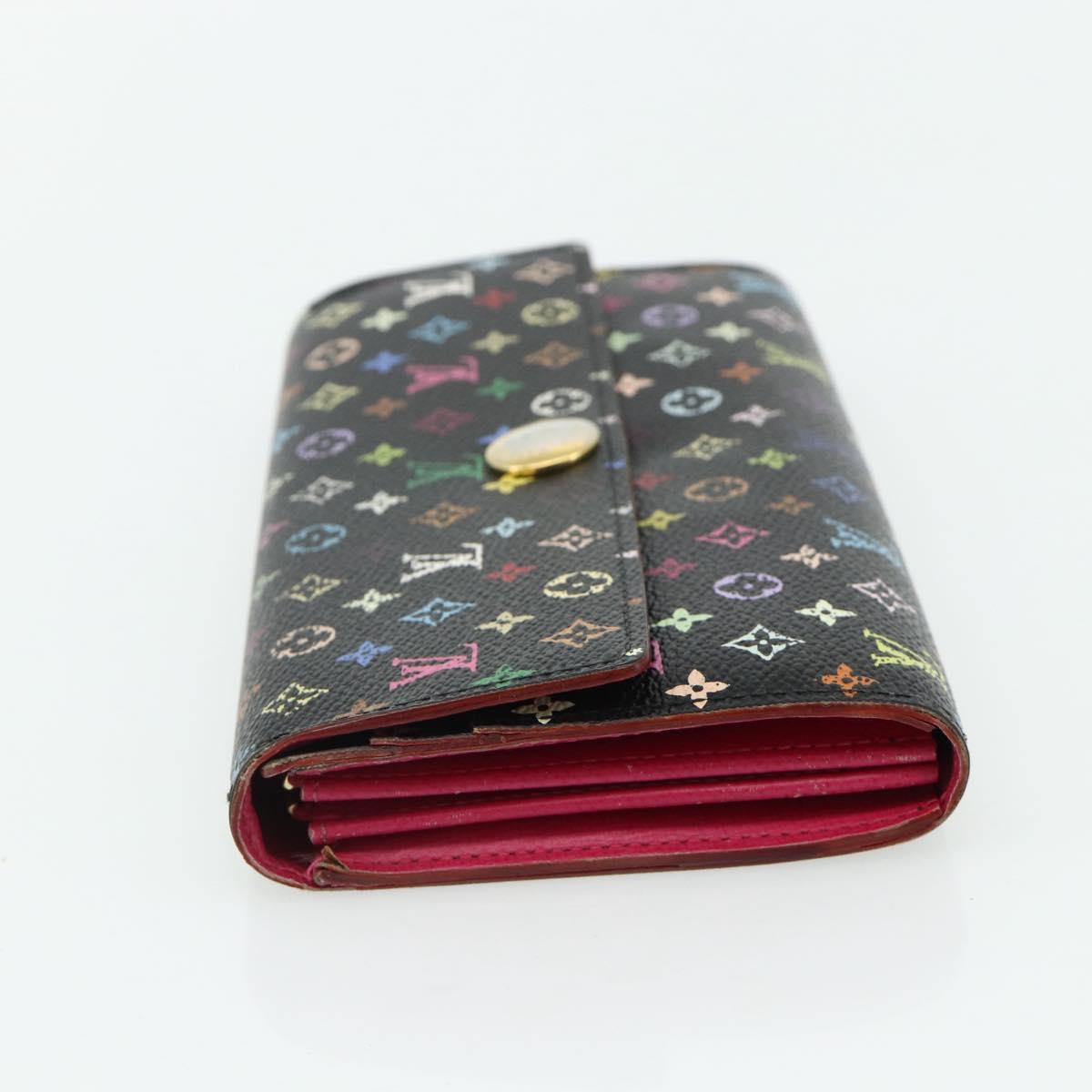 LOUIS VUITTON Multicolor Portefeuille Sarah 2 Set White Black Auth bs34773
