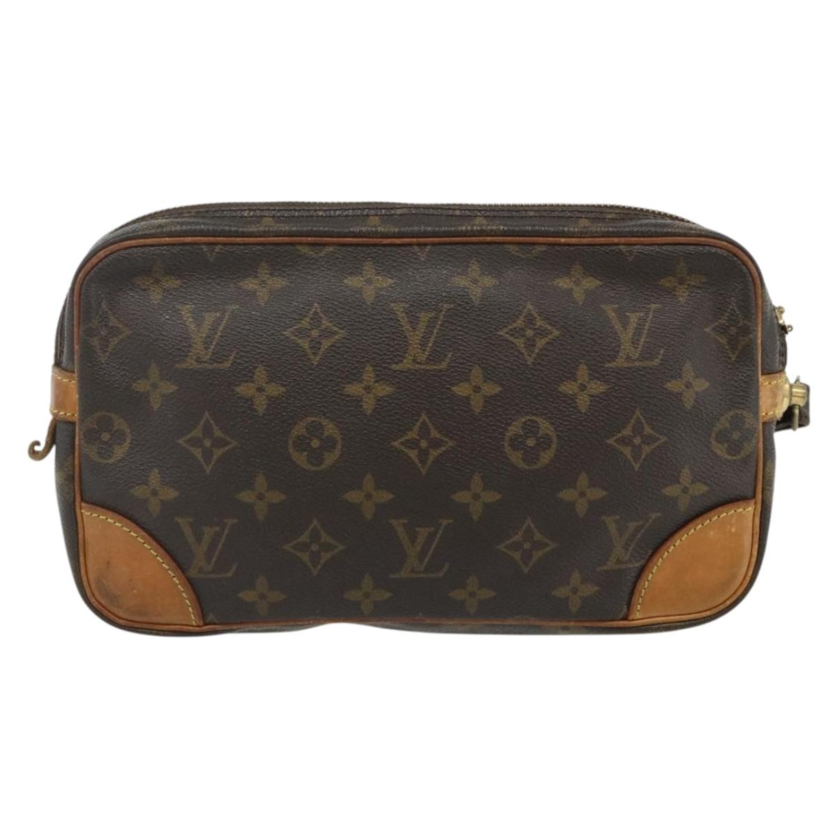 LOUIS VUITTON Monogram Clutch Bag 2 Set LV Auth bs34774