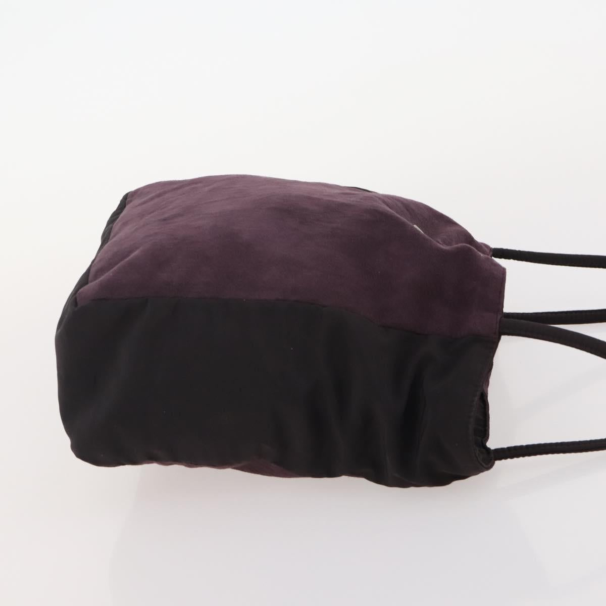 BOTTEGA VENETA Hand Bag Suede Nylon 2 Set Purple Black Auth bs34776