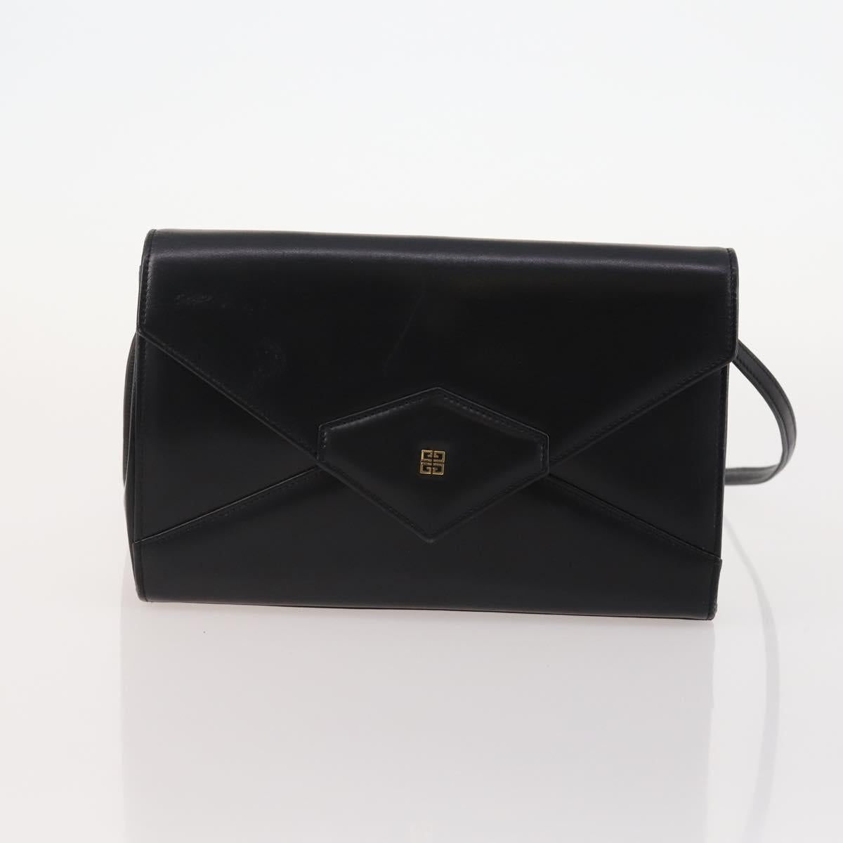 GIVENCHY Shoulder Bag Leather 2 Set Black Auth bs34777