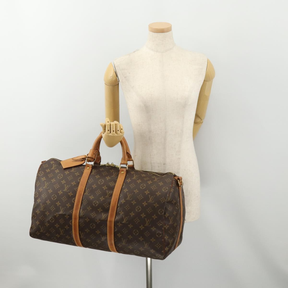LOUIS VUITTON Monogram Keepall Bandouliere 50 Boston Bag M41416 LV Auth bs34788A