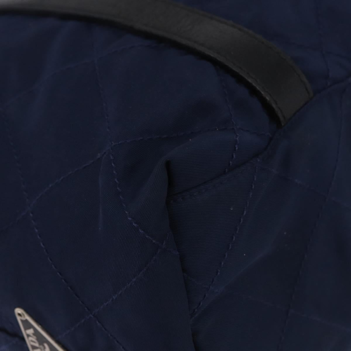 PRADA Tote Bag Nylon Navy Silver Auth bs34796