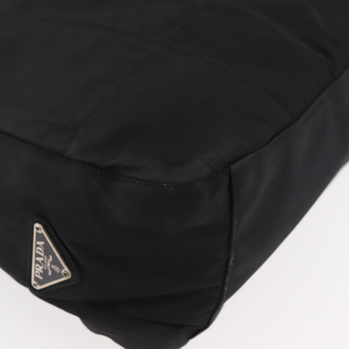 PRADA Shoulder Bag Nylon Black Silver Auth bs34797