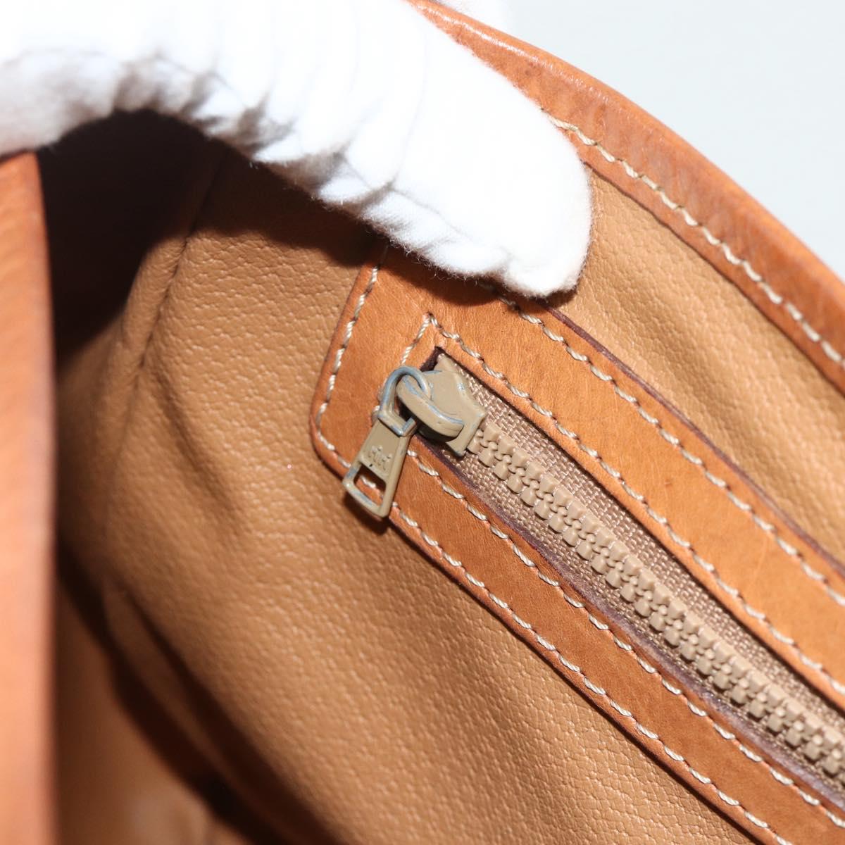 CELINE Macadam Canvas Shoulder Bag PVC Leather Brown Gold Auth bs34803
