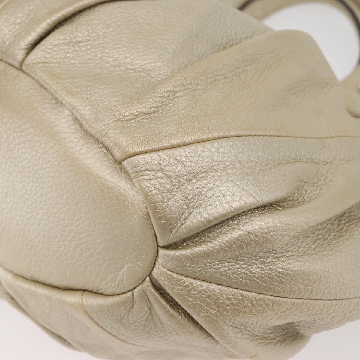 CELINE Hand Bag Leather 2way Gold Auth bs34804A