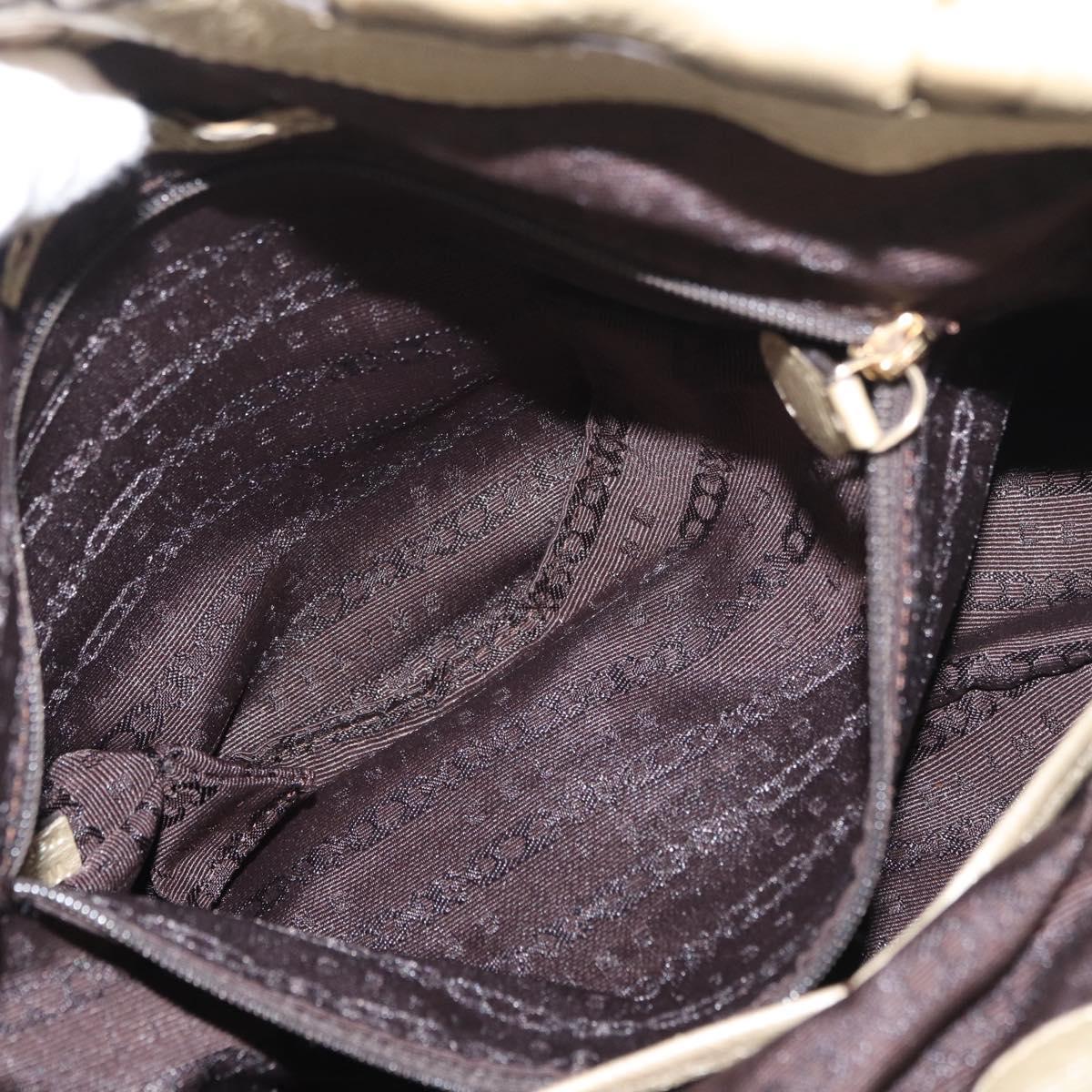 CELINE Hand Bag Leather 2way Gold Auth bs34804A