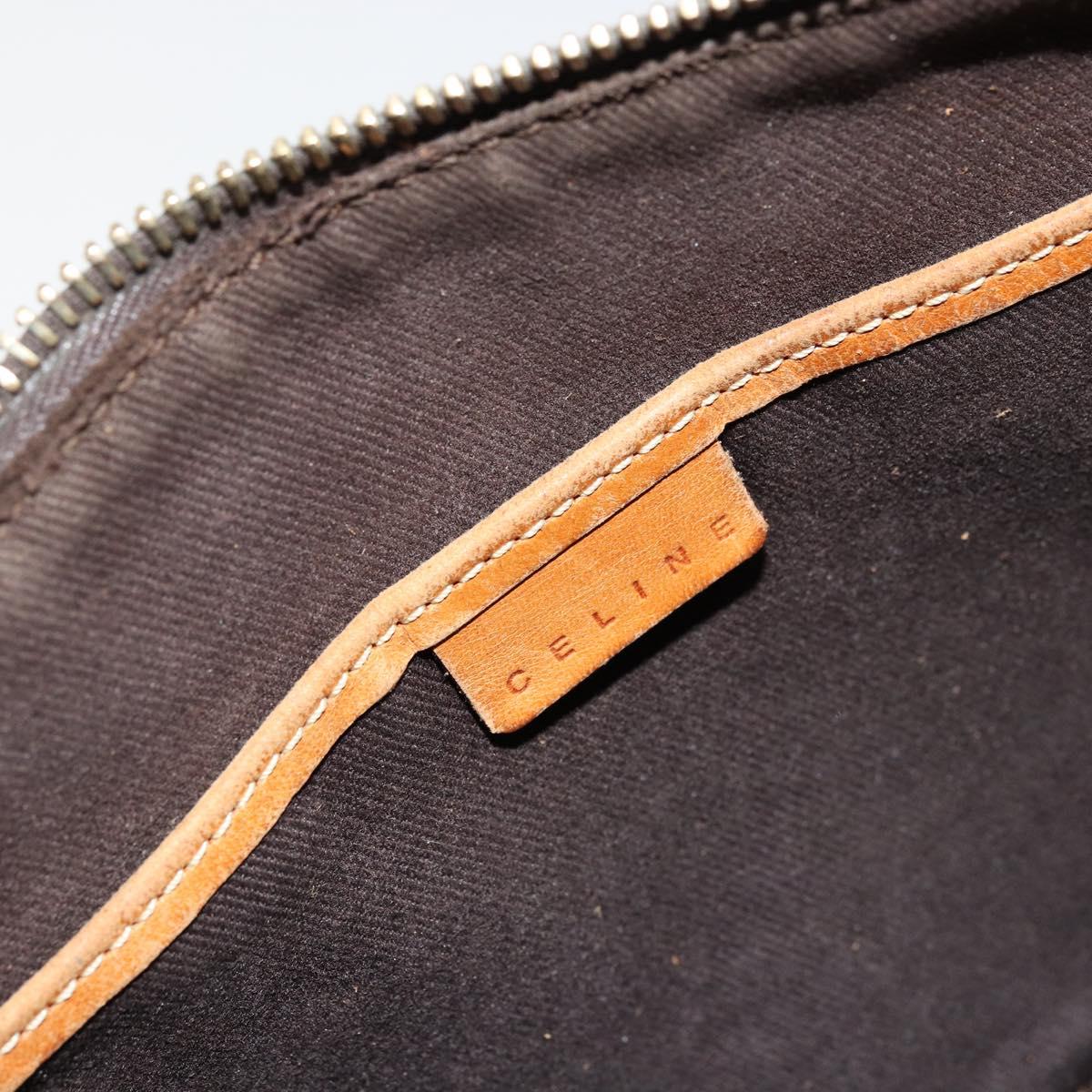 CELINE Macadam Canvas Shoulder Bag PVC Leather Brown Gold Auth bs34810