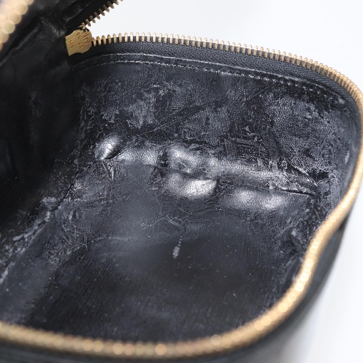 GUCCI Bamboo Vanity Patent Leather Black Gold 032 1705 0151 Auth bs34811