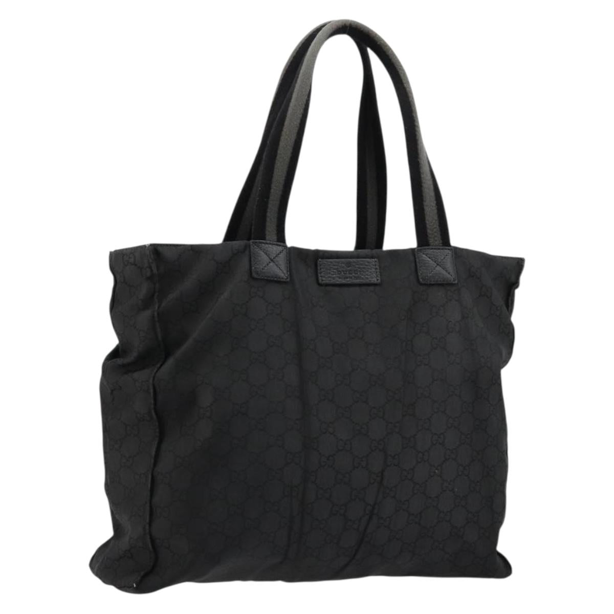 GUCCI GG Canvas Sherry Line Bag Nylon Outlet Black Silver 449178 Auth bs34813