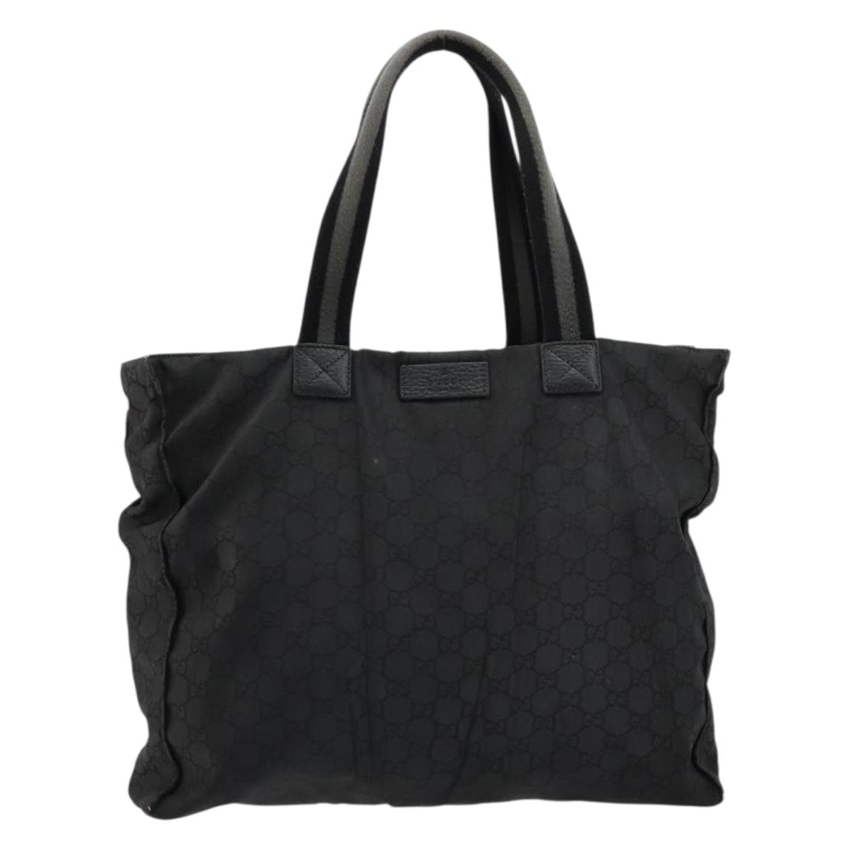 GUCCI GG Canvas Sherry Line Bag Nylon Outlet Black Silver 449178 Auth bs34813