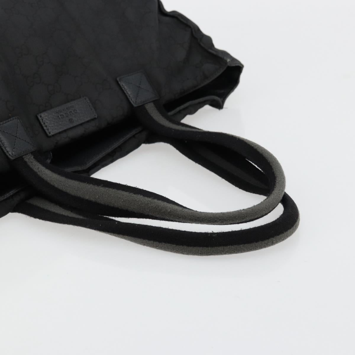 GUCCI GG Canvas Sherry Line Bag Nylon Outlet Black Silver 449178 Auth bs34813