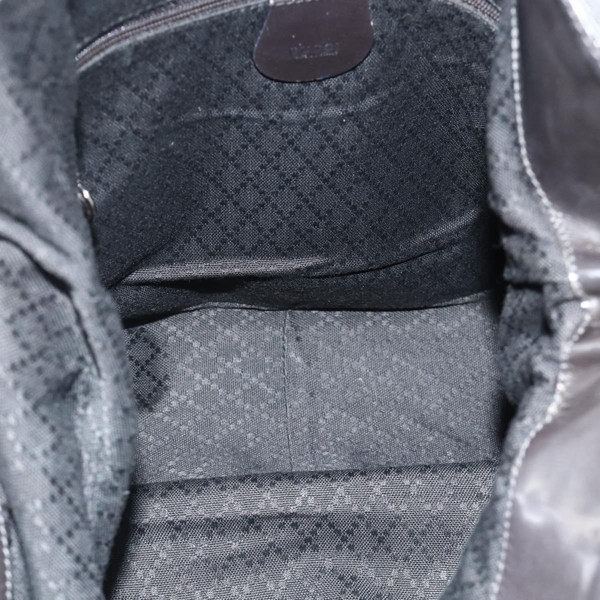 GUCCI Bamboo Shoulder Bag Nylon 2way Gray Silver 001 2123 1577 Auth bs34814