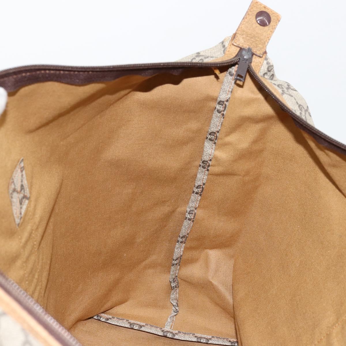 GUCCI GG Plus Supreme Web Sherry Line Tote Bag PVC Beige Gold Auth bs34820