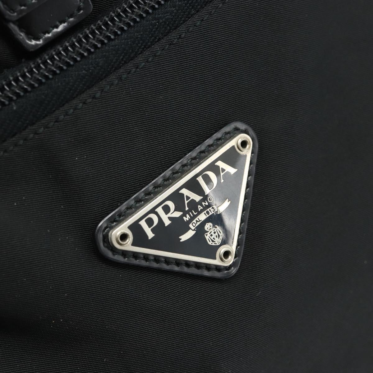 PRADA Backpack Nylon Black Silver Auth bs34821