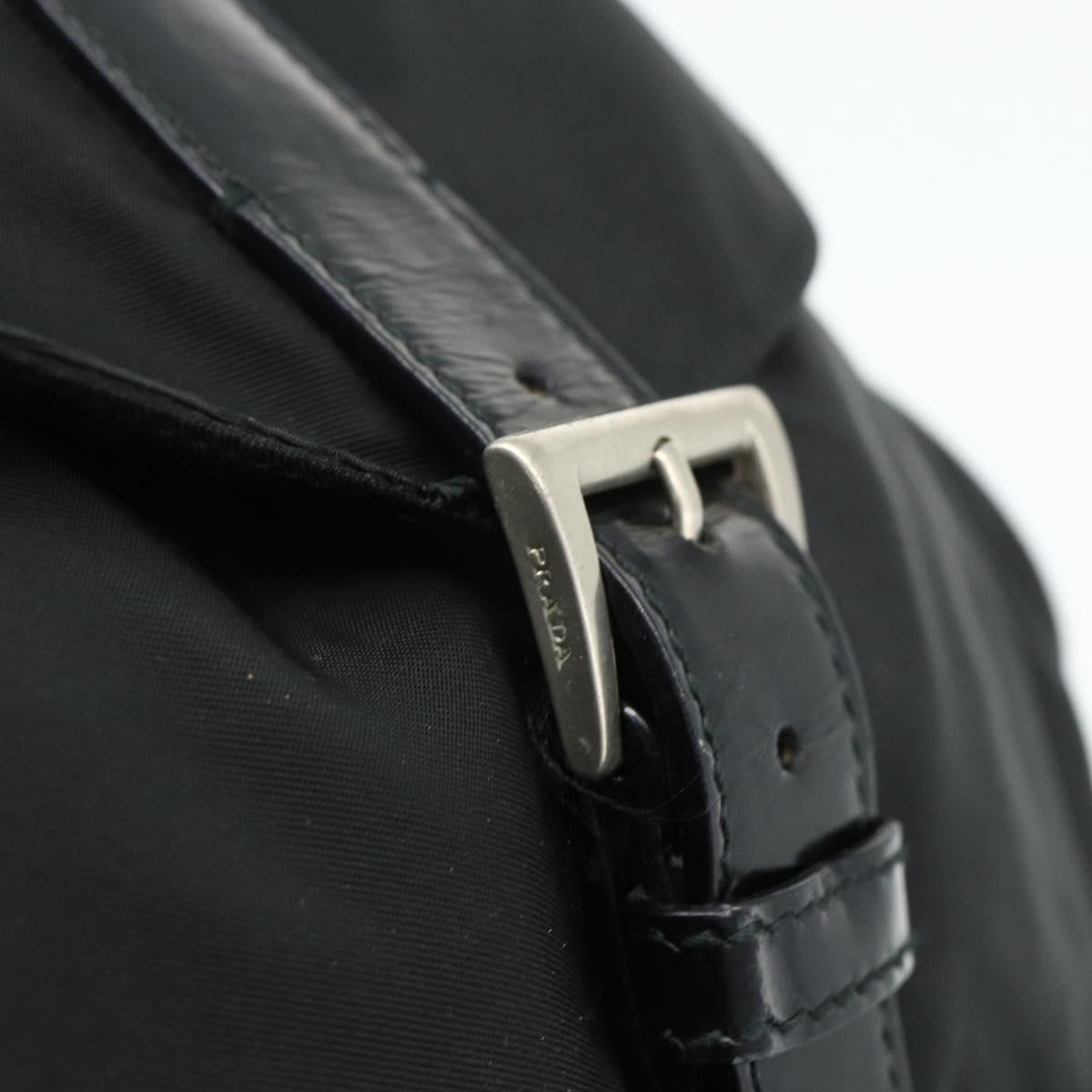 PRADA Backpack Nylon Black Silver Auth bs34821
