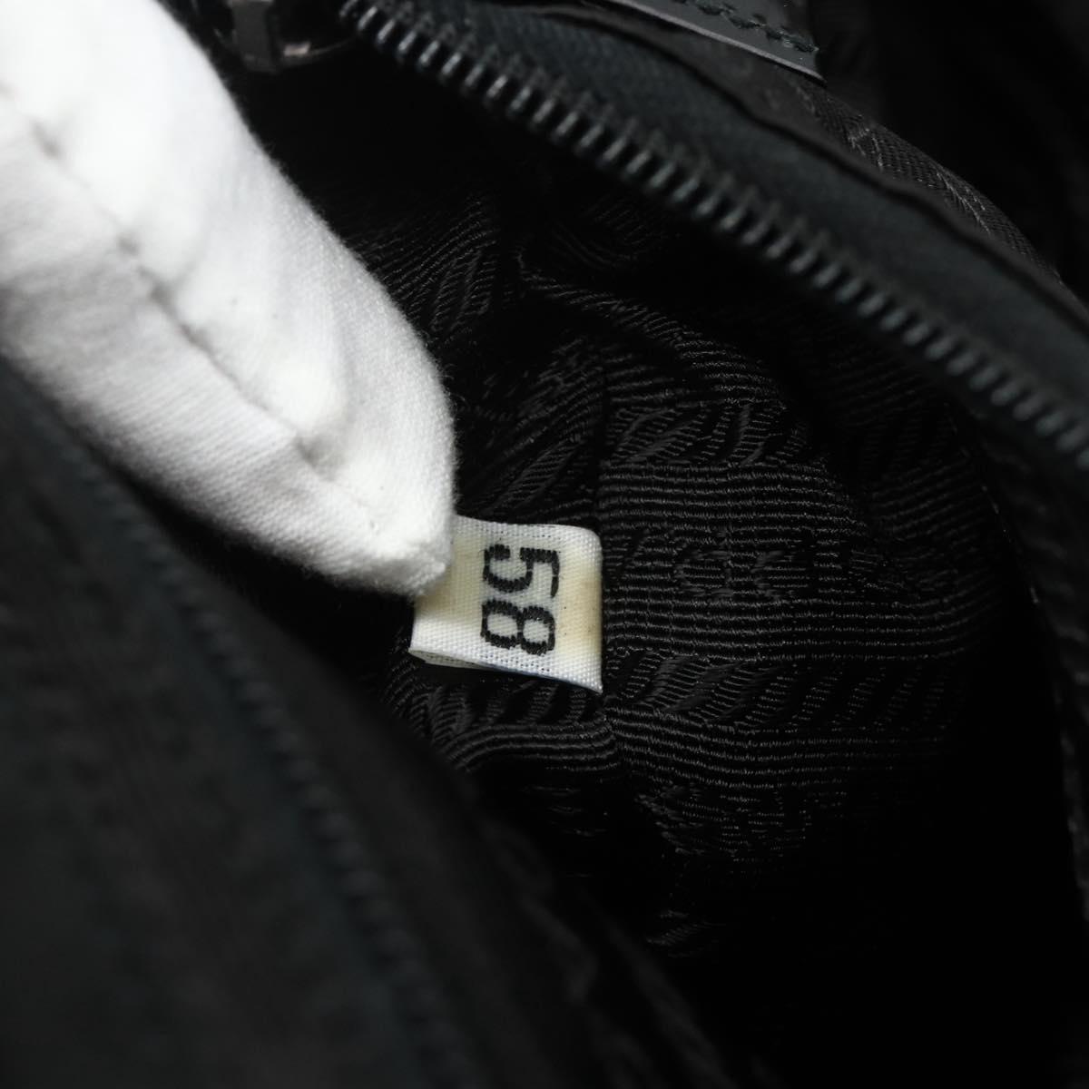 PRADA Backpack Nylon Black Silver Auth bs34821
