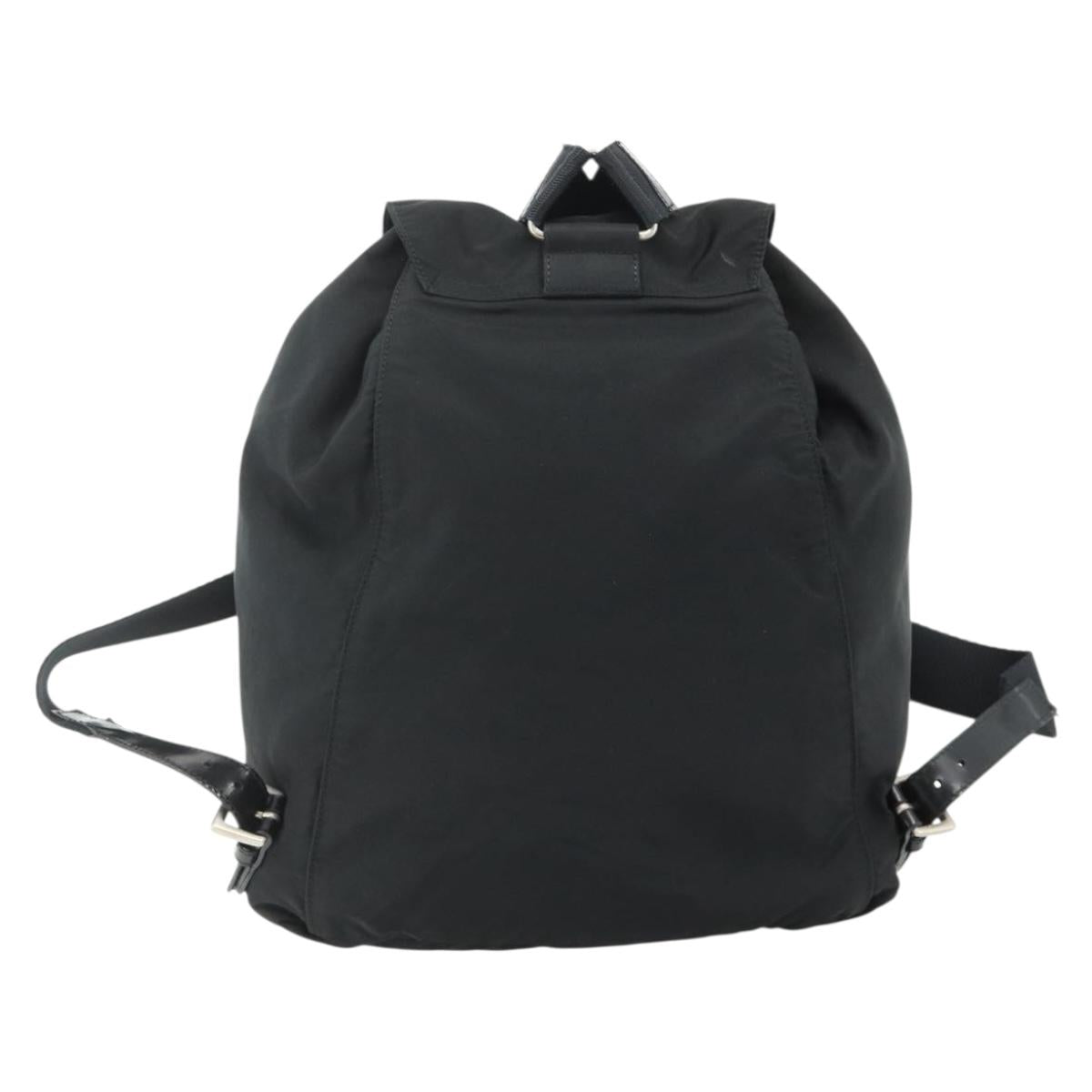 PRADA Backpack Nylon Black Silver Auth bs34821