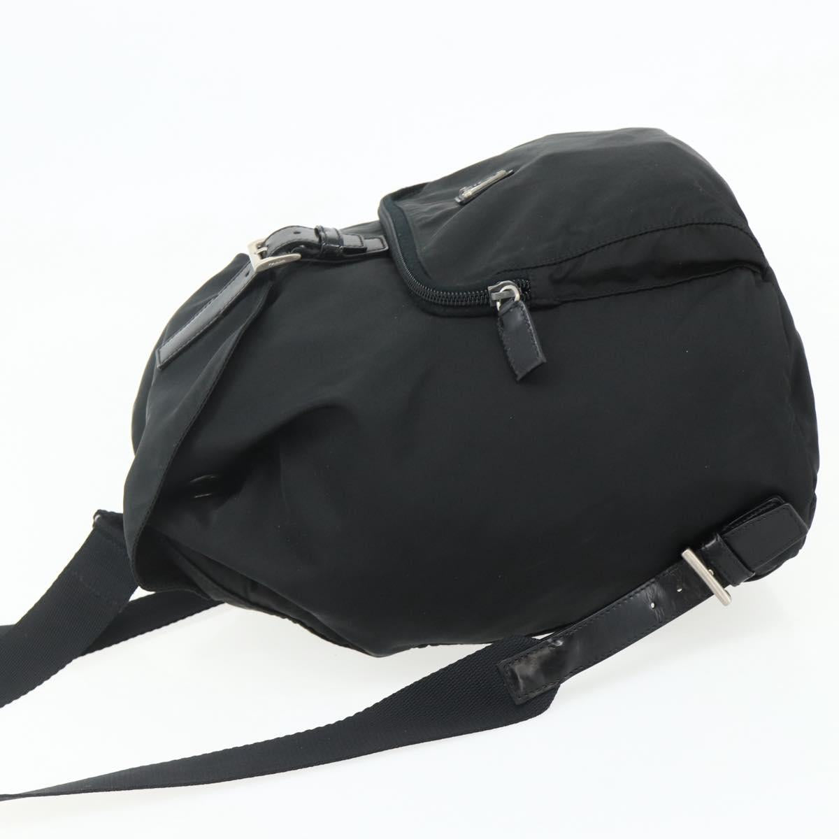 PRADA Backpack Nylon Black Silver Auth bs34821