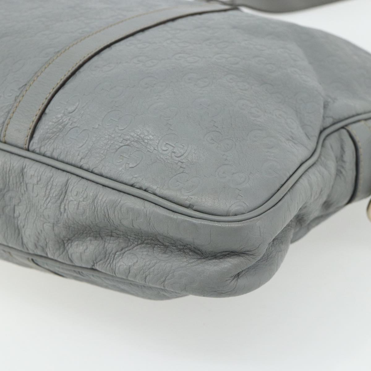 GUCCI GG Canvas Guccissima Hand Bag Leather 2way Gray Silver 201480 Auth bs34822