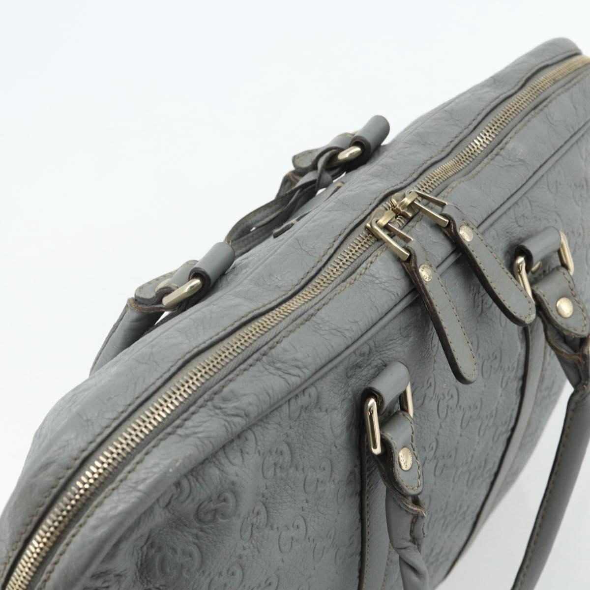 GUCCI GG Canvas Guccissima Hand Bag Leather 2way Gray Silver 201480 Auth bs34822