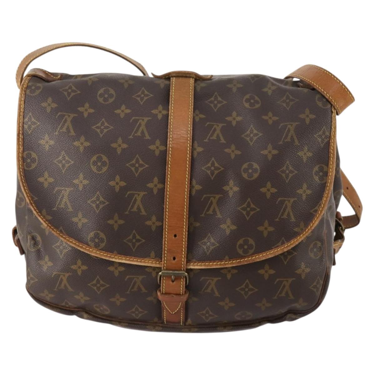 LOUIS VUITTON Monogram Saumur 35 Shoulder Bag M42254 LV Auth bs34826