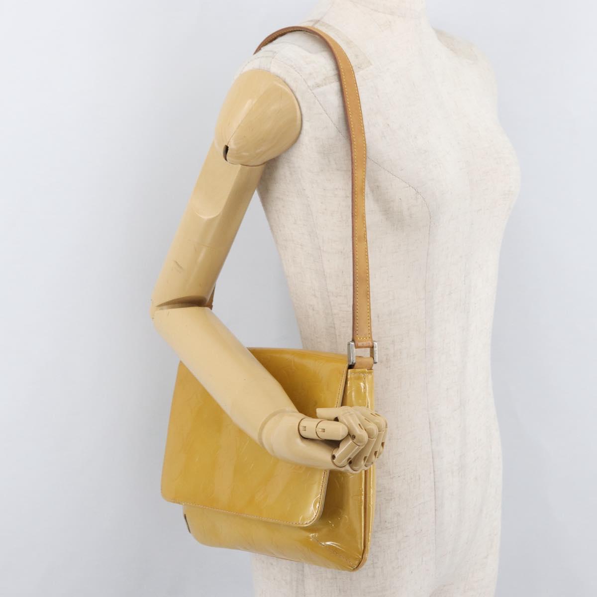 LOUIS VUITTON Monogram Vernis Thompson Street Bag Beige M91301 LV Auth bs34831