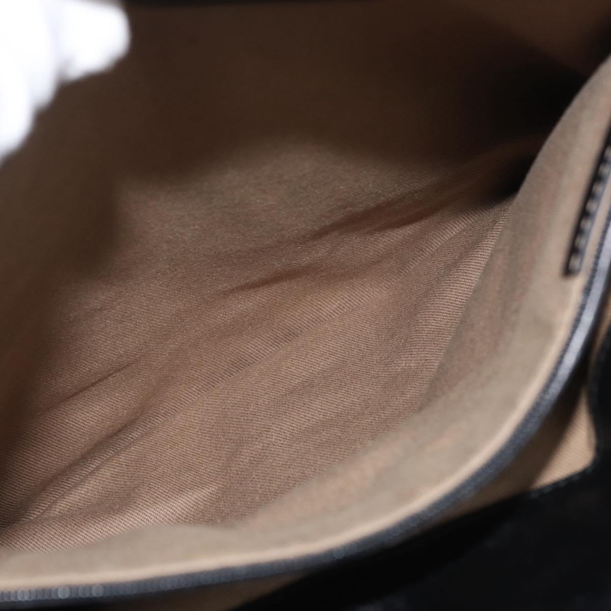 CARTIER Shoulder Bag Patent leather Brown Silver Auth bs34832A