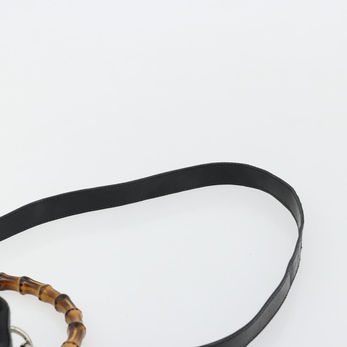 GUCCI Bamboo Hand Bag Nylon 2way Black Silver 001 3754 1657 Auth bs34836