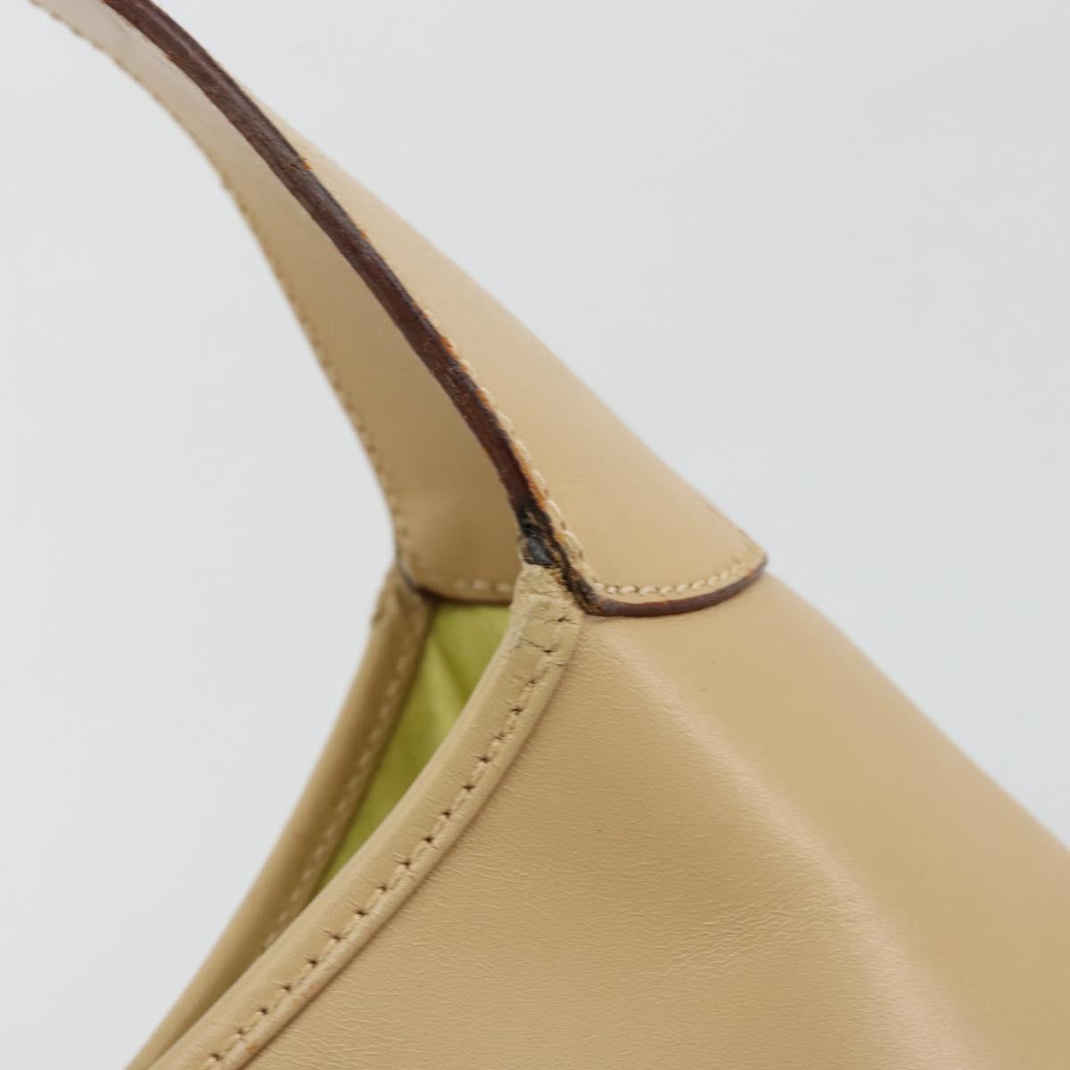 GUCCI Jackie Shoulder Bag Leather Beige Silver 001 3346 Auth bs34837