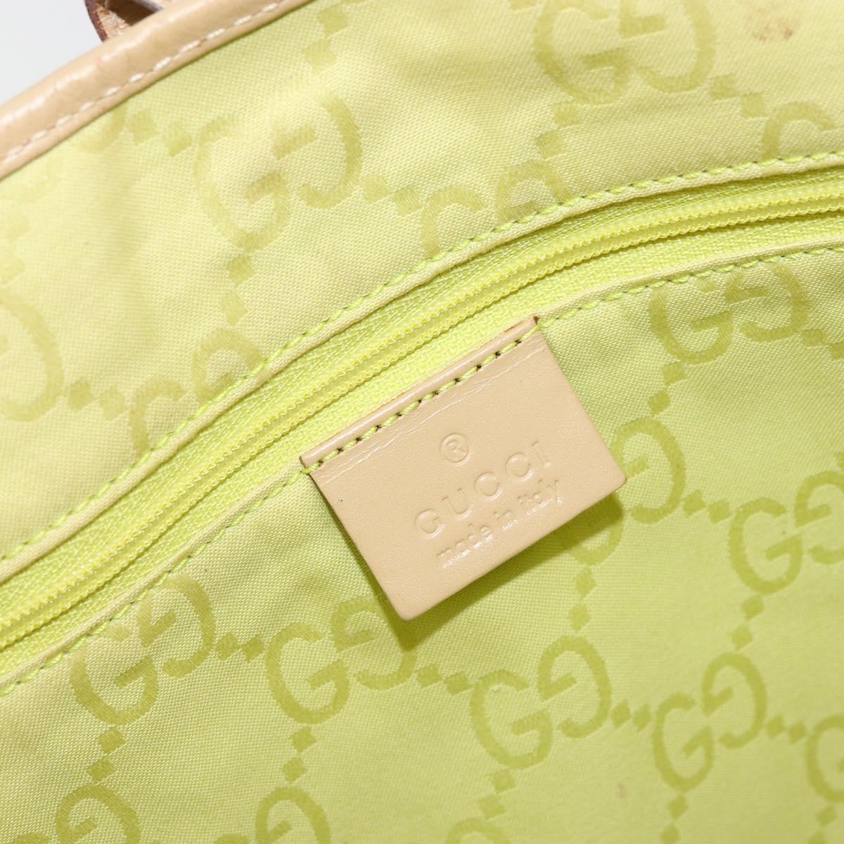 GUCCI Jackie Shoulder Bag Leather Beige Silver 001 3346 Auth bs34837