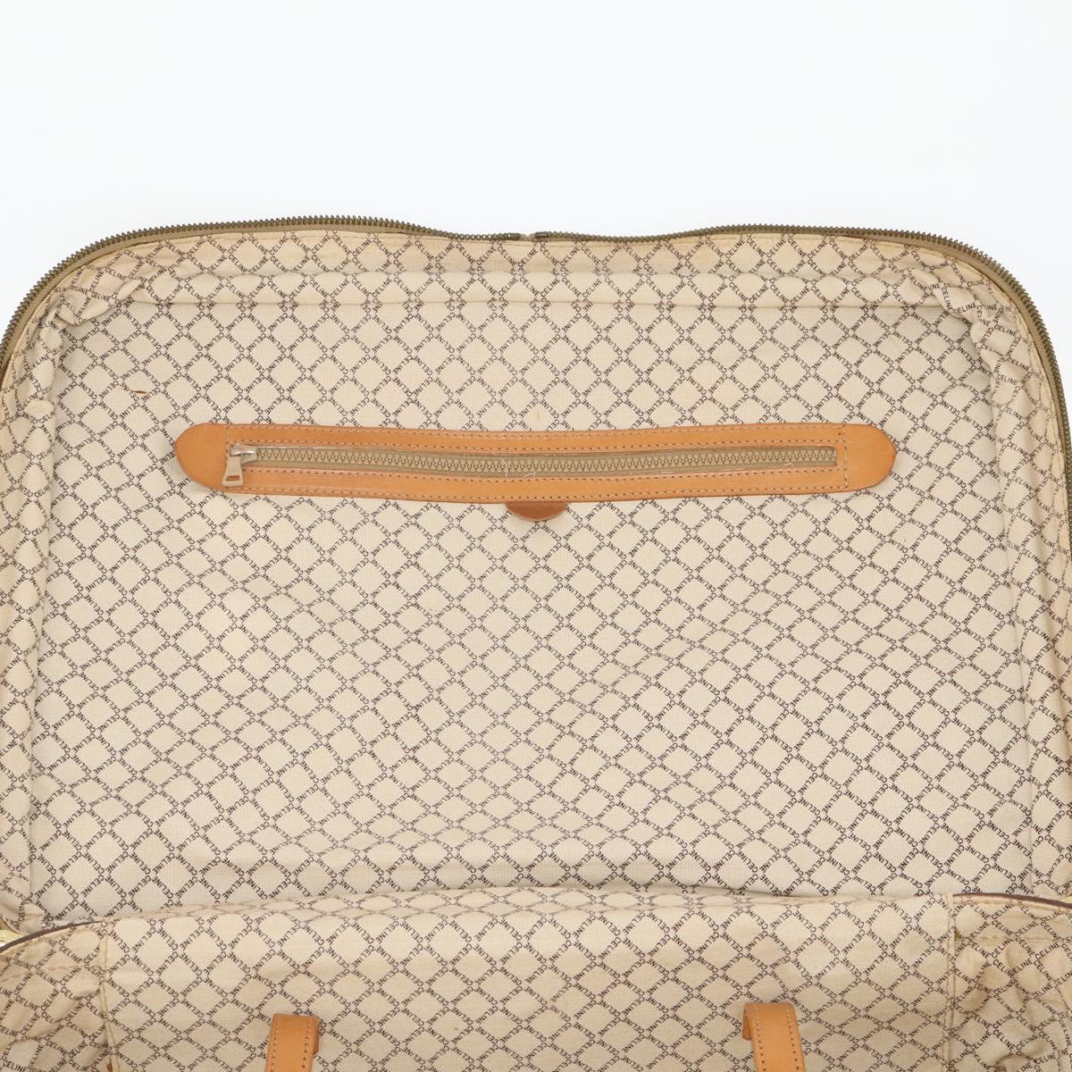 CELINE Macadam Canvas Hand Bag Trunk PVC Leather Brown Gold Auth bs34844A